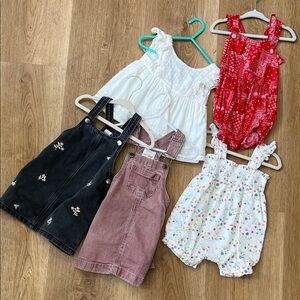 Assorted Baby Rompers and Dresses 12-13 mo
